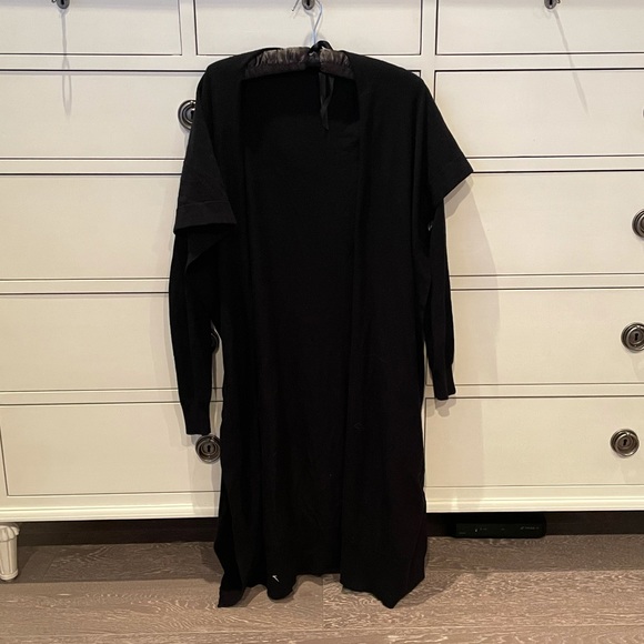 THEORY black long duster knit cardigan sweater - Picture 6 of 8
